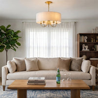 Kira Home Quinn 22" Large Modern 5-Light Drum Chandelier for Kitchen Island
