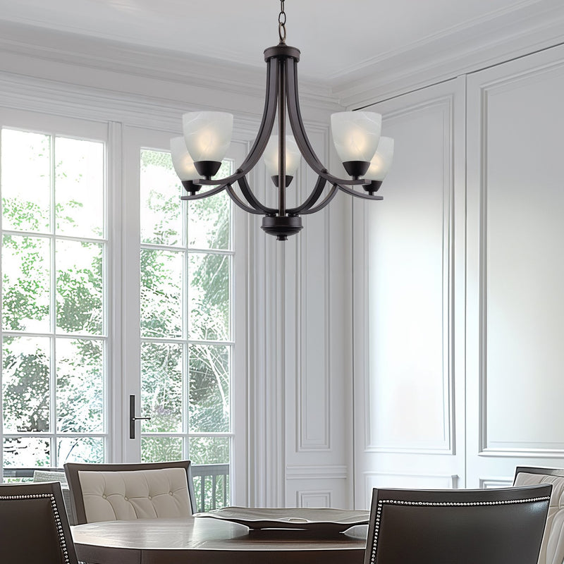 Weston 24" Contemporary 5-Light Large Chandelier