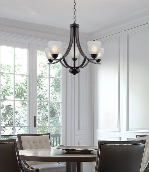 Weston 24" Contemporary 5-Light Large Chandelier