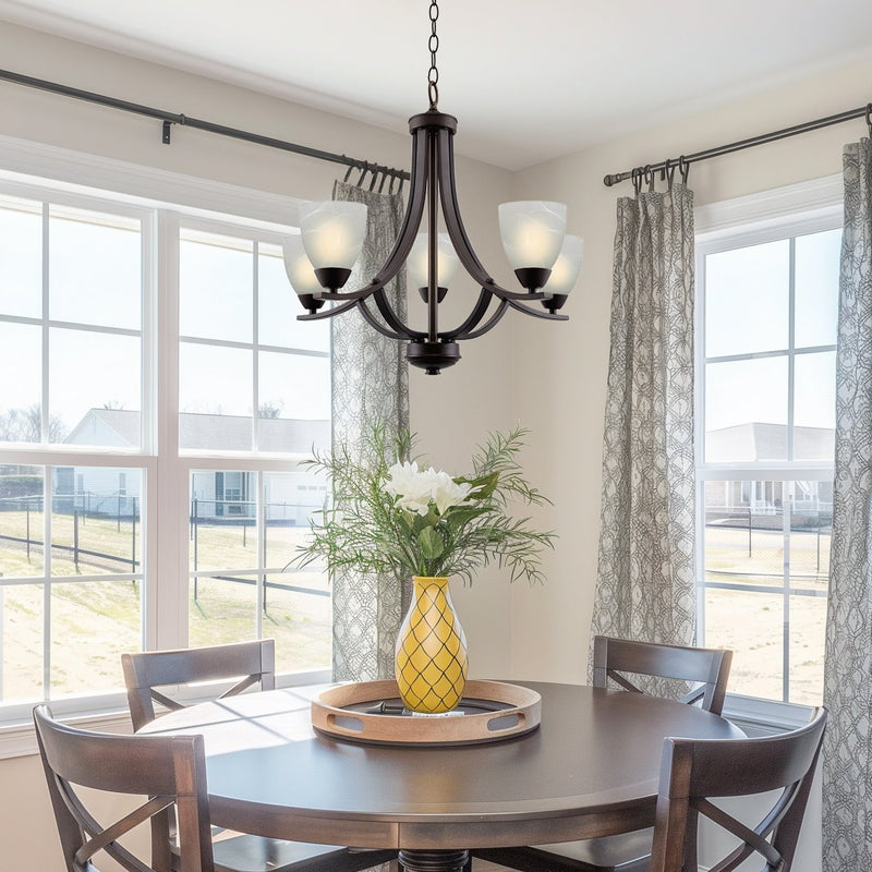 Weston 24" Contemporary 5-Light Large Chandelier