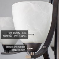 Weston 24" Contemporary 5-Light Large Chandelier