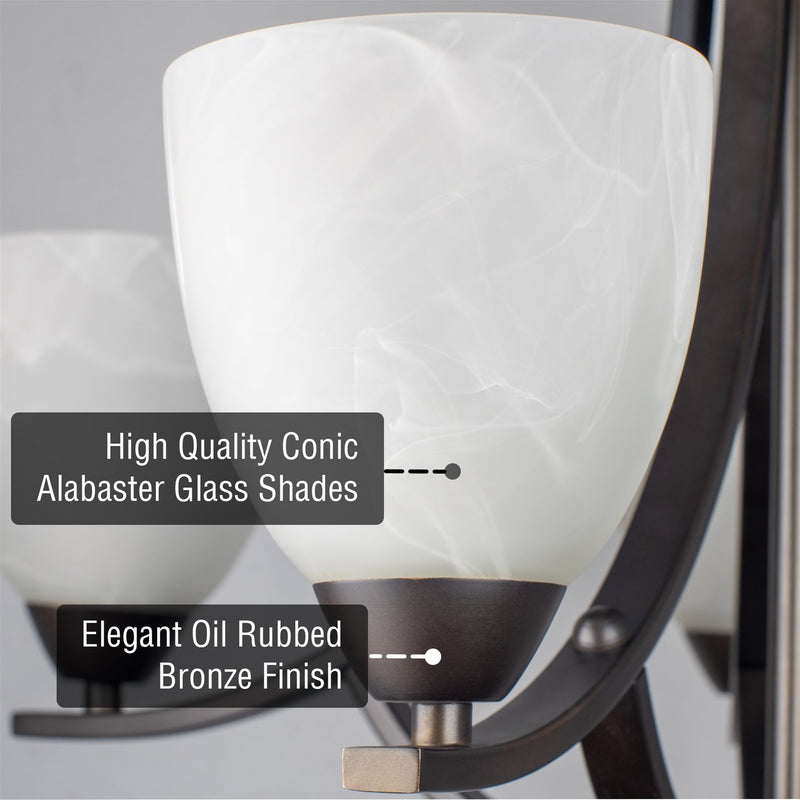 Weston 24" Contemporary 5-Light Large Chandelier