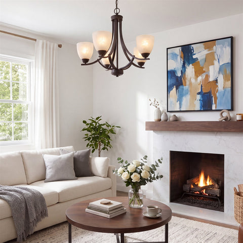 Weston 24" Contemporary 5-Light Large Chandelier