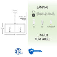 Kira Home Glam 27" 8-Light Large Modern Geometric Chandelier, Cool Brass Finish