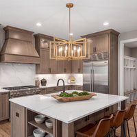 Kira Home Glam 27" Modern 8-Light Geometric Chandelier for Kitchen Island
