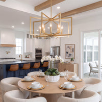Kira Home Glam 27" Modern 8-Light Geometric Chandelier for Kitchen Island