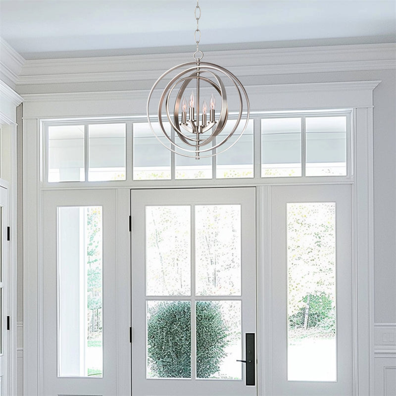 Orbits 21" 4-Light Modern Sphere/Orb Chandelier