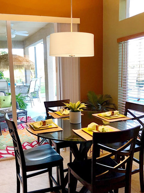 Pearl 18" Modern 3-Light Large Drum Pendant Chandelier