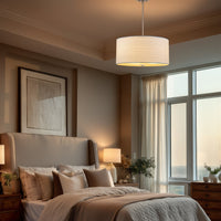 Pearl 18" Modern 3-Light Large Drum Pendant Chandelier