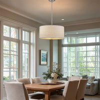 Pearl 18" Modern 3-Light Large Drum Pendant Chandelier