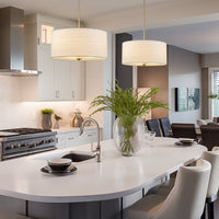 Pearl 18" Modern 3-Light Large Drum Pendant Chandelier