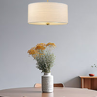 Pearl 18" Modern 3-Light Large Drum Pendant Chandelier