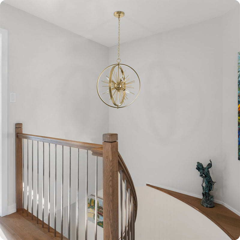 Solaris 22" 6-Light Modern Orb/Globe Sputnik Starburst Chandelier
