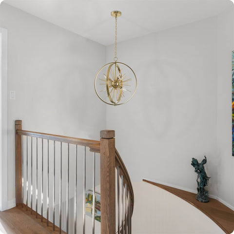 Solaris 22" 6-Light Modern Orb/Globe Sputnik Starburst Chandelier