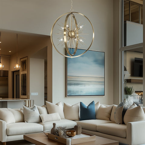 Solaris 31" 8-Light Modern Orb/Globe Sputnik Starburst Chandelier