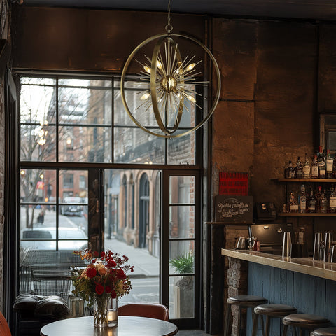 Solaris 31" 8-Light Modern Orb/Globe Sputnik Starburst Chandelier