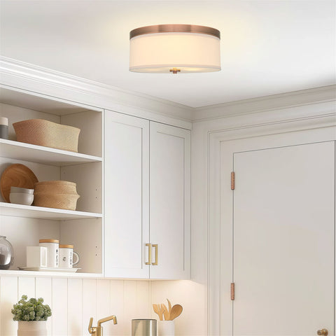 Walker 15" Mid-Century Modern 3-Light Flush Mount Ceiling Light