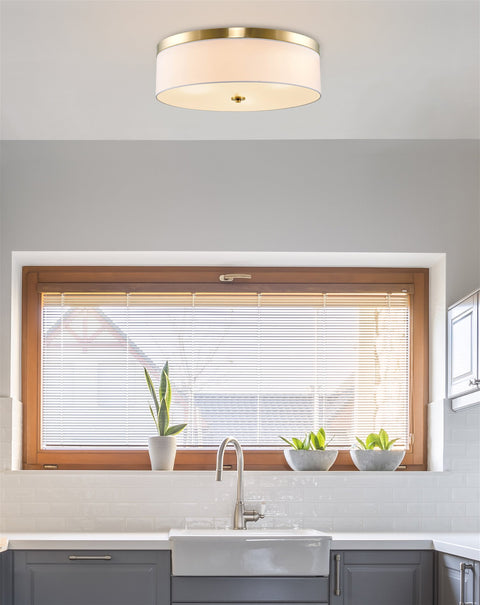 Walker 20" Large Mid-Century Modern 3-Light Flush Mount Ceiling Light