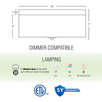 Kira Home Walker 15" Modern 3-Light Flush Mount Ceiling Light for Hallway