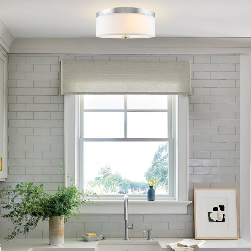 Walker 20" Large Mid-Century Modern 3-Light Flush Mount Ceiling Light