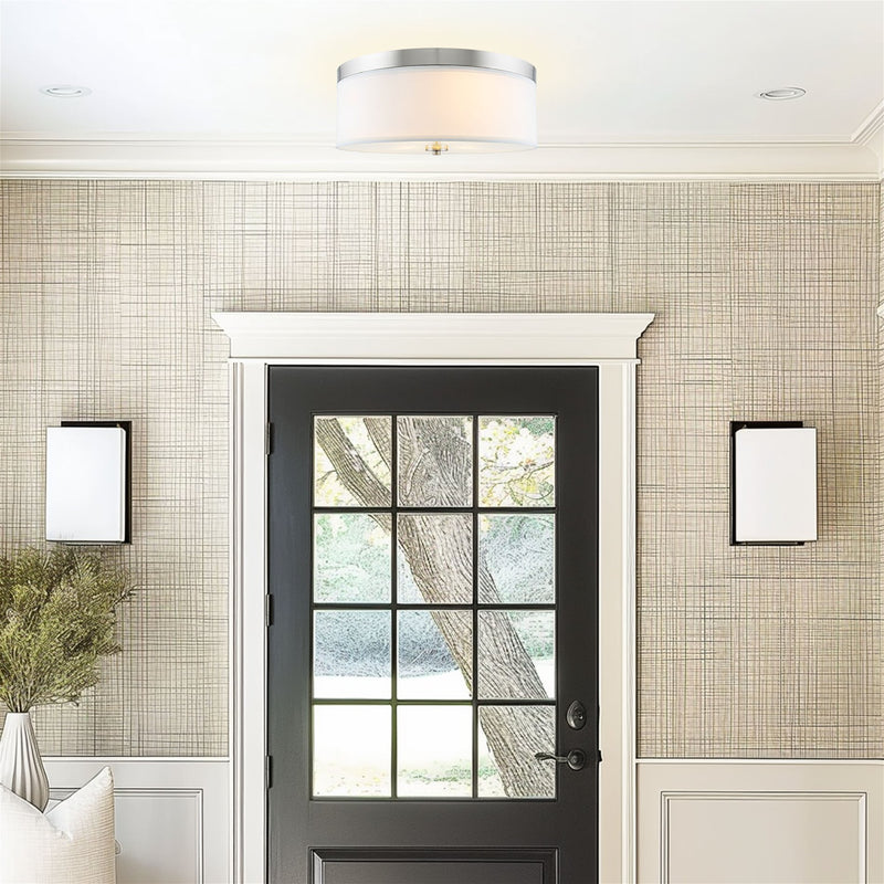 Walker 20" Large Mid-Century Modern 3-Light Flush Mount Ceiling Light