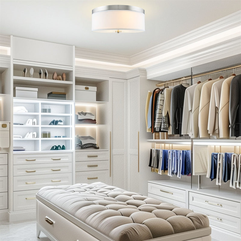 Walker 20" Large Mid-Century Modern 3-Light Flush Mount Ceiling Light