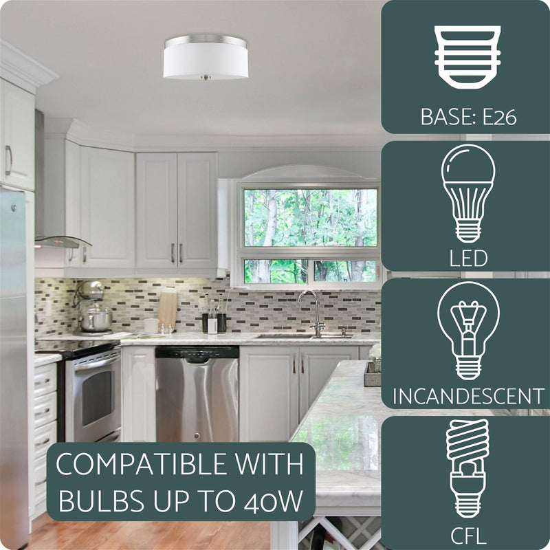 Walker 15" Mid-Century Modern 3-Light Flush Mount Ceiling Light