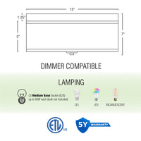 Walker 15" Mid-Century Modern 3-Light Flush Mount Ceiling Light