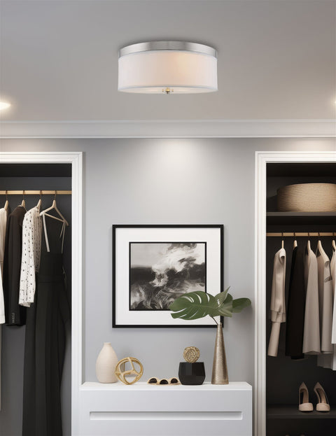 Walker 15" Mid-Century Modern 3-Light Flush Mount Ceiling Light
