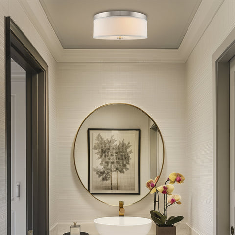 Walker 15" Mid-Century Modern 3-Light Flush Mount Ceiling Light
