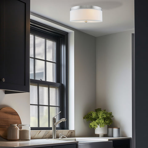 Walker 15" Mid-Century Modern 3-Light Flush Mount Ceiling Light