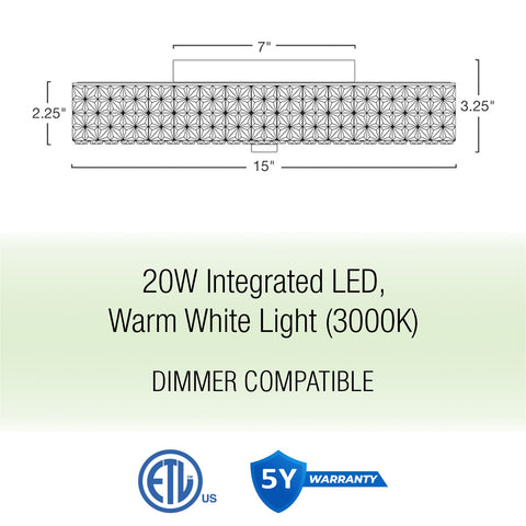 Maxine 15" Modern Integrated 20W LED (120W eq.) Flush Mount Ceiling Light