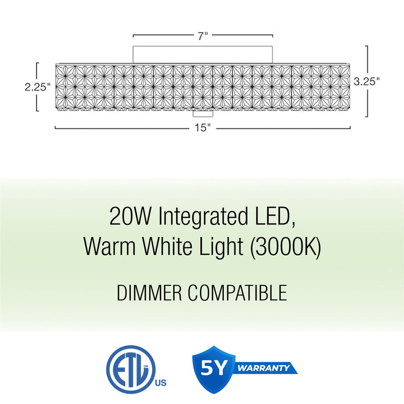 Maxine 15" Modern Integrated 20W LED (120W eq.) Flush Mount Ceiling Light