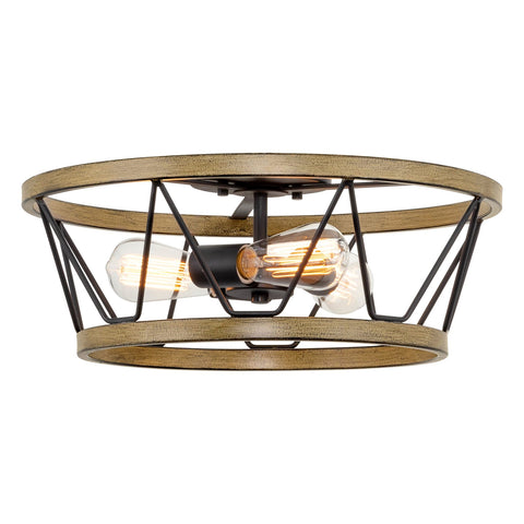 Sterling 17" 3-Light Modern Farmhouse Flush Mount Ceiling Light