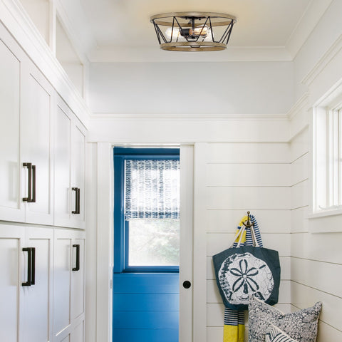 Sterling 17" 3-Light Modern Farmhouse Flush Mount Ceiling Light