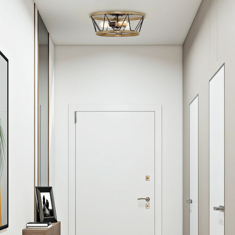 Sterling 17" 3-Light Modern Farmhouse Flush Mount Ceiling Light