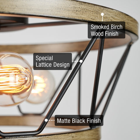 Sterling 17" 3-Light Modern Farmhouse Flush Mount Ceiling Light