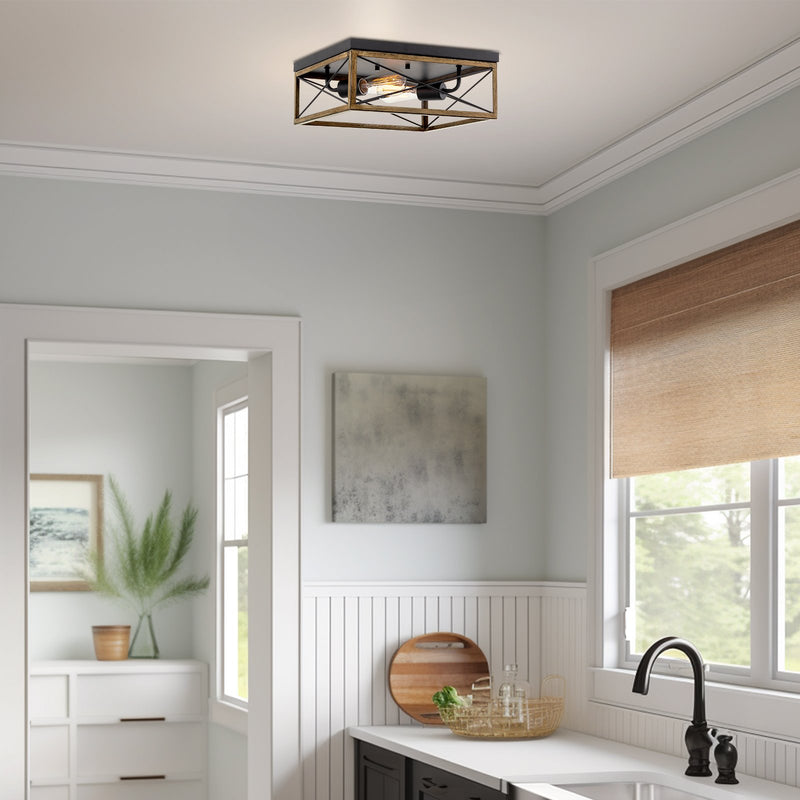 Colton 13" 2-Light Modern Farmhouse Flush Mount Ceiling Light