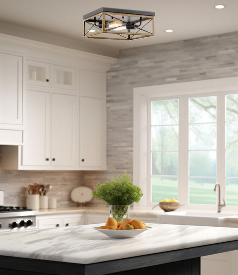 Colton 13" 2-Light Modern Farmhouse Flush Mount Ceiling Light