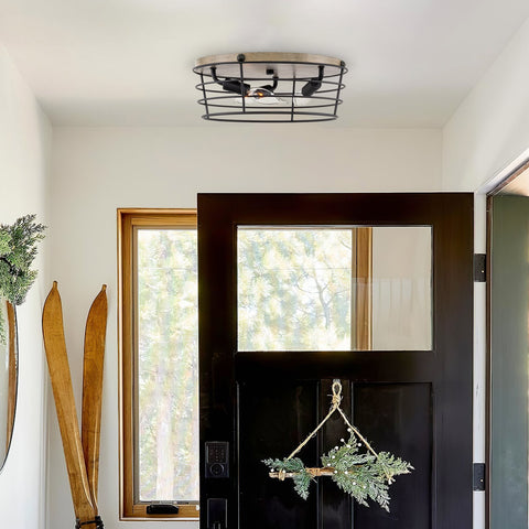 Presley 13" 3-Light Modern Farmhouse Flush Mount Ceiling Light