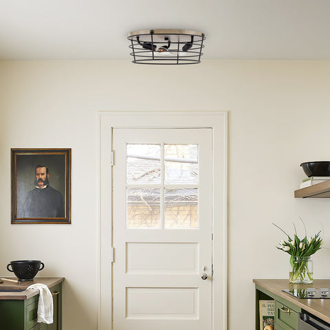 Presley 13" 3-Light Modern Farmhouse Flush Mount Ceiling Light