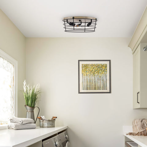 Presley 13" 3-Light Modern Farmhouse Flush Mount Ceiling Light