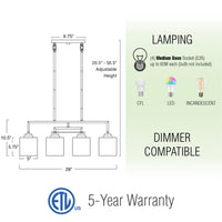 Monroe 28" Modern 4-Light Island Light