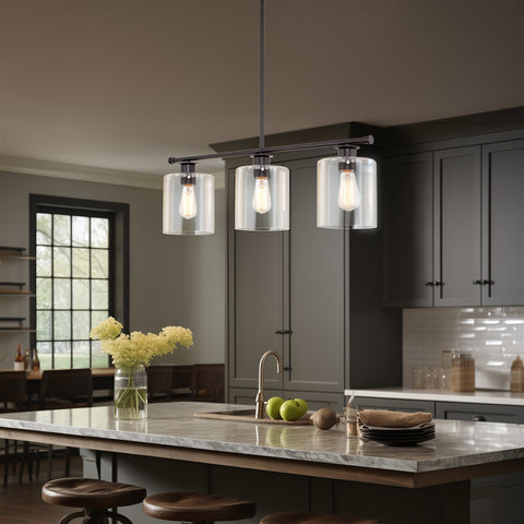 Sloane 31" 3-Light Modern Industrial Farmhouse Island Light