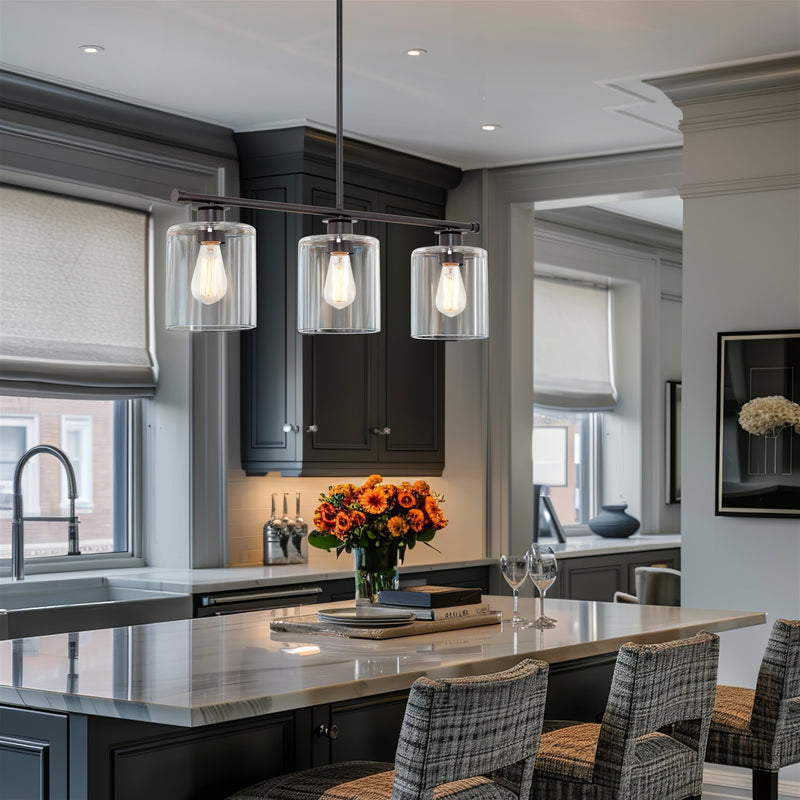 Sloane 31" 3-Light Modern Industrial Farmhouse Island Light