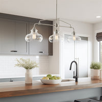 Harlow 38" Modern Industrial Farmhouse / Schoolhouse 3-Light Island Light