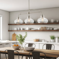 Harlow 38" Modern Industrial Farmhouse / Schoolhouse 3-Light Island Light