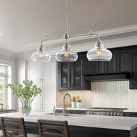 Harlow 38" Modern Industrial Farmhouse / Schoolhouse 3-Light Island Light