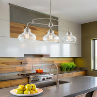 Harlow 38" Modern Industrial Farmhouse / Schoolhouse 3-Light Island Light