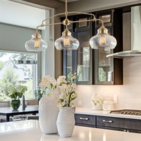 Harlow 38" Modern Industrial Farmhouse 3-Light Kitchen Island Light